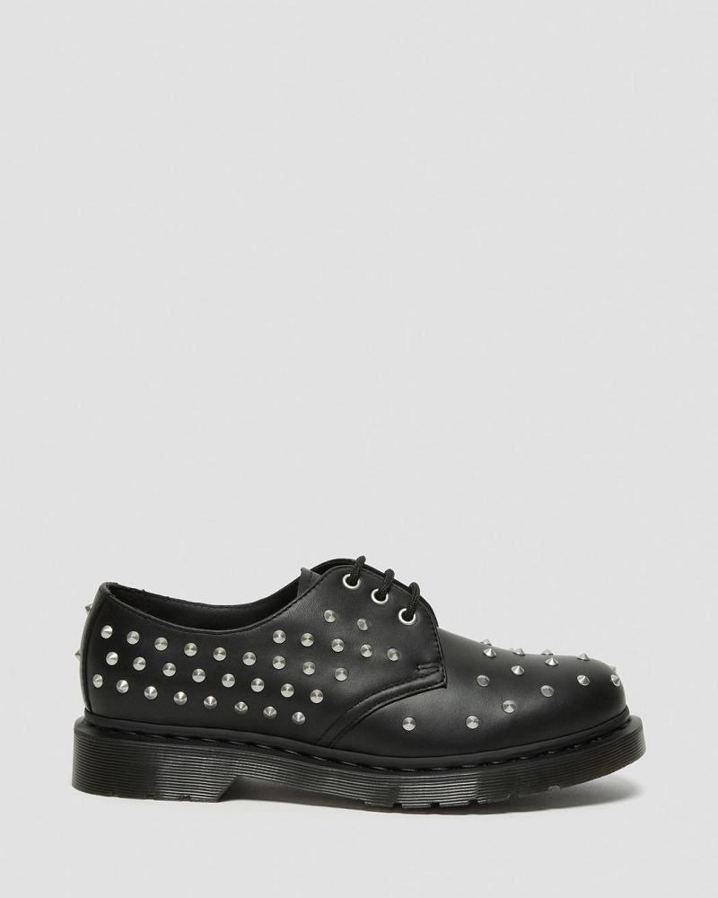 Dr Martens 1461 Stud Wanama Læder Oxford Sko Herre Sort | DK 606TCE